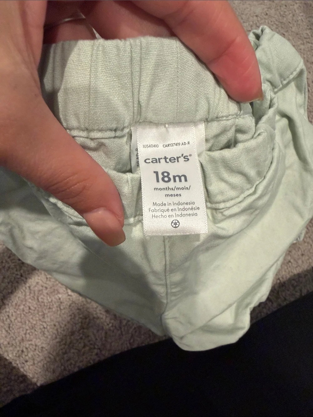 Carter's Light Mint Girls' Elastic-Waist Shorts